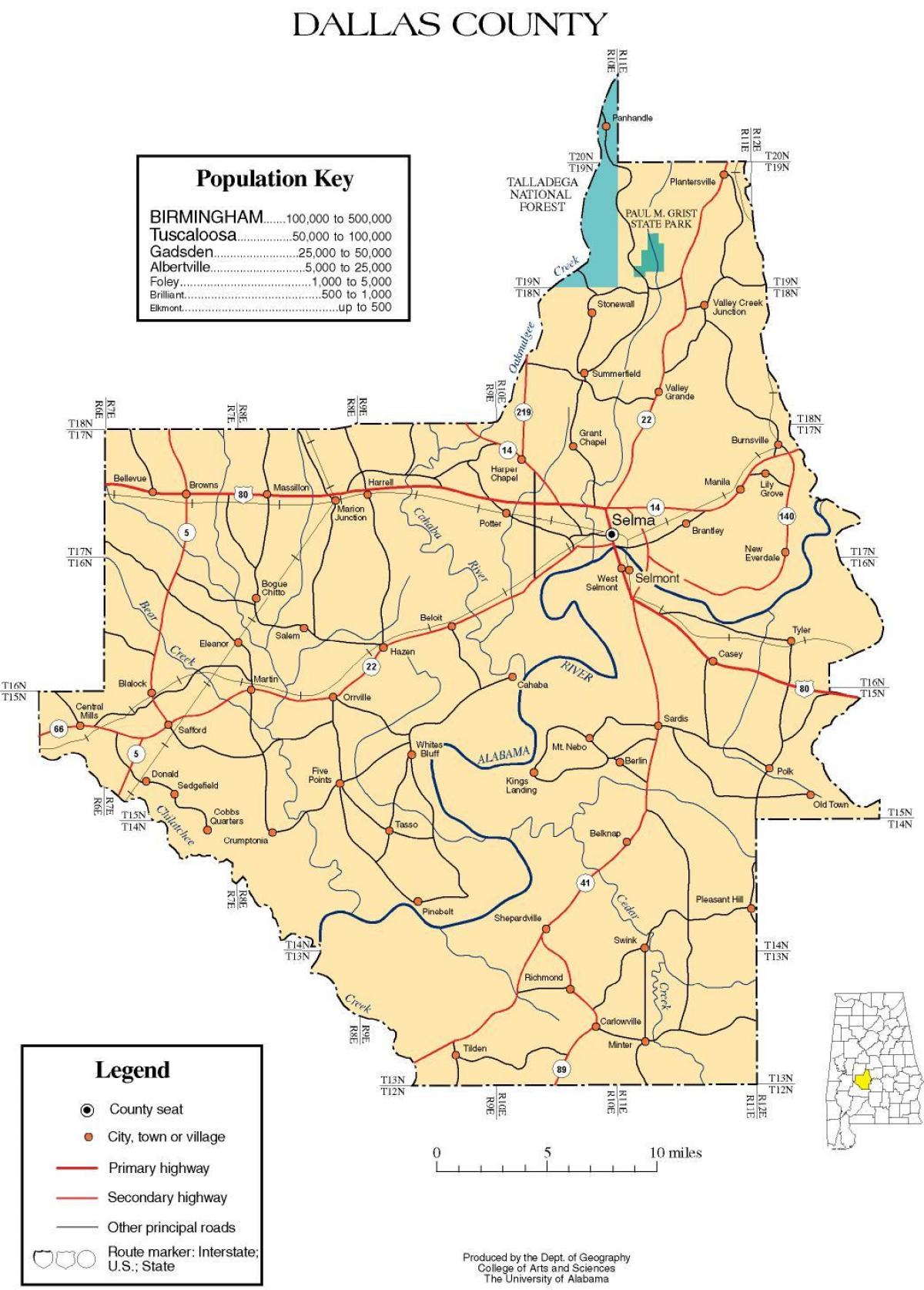 mappa di contea di Dallas