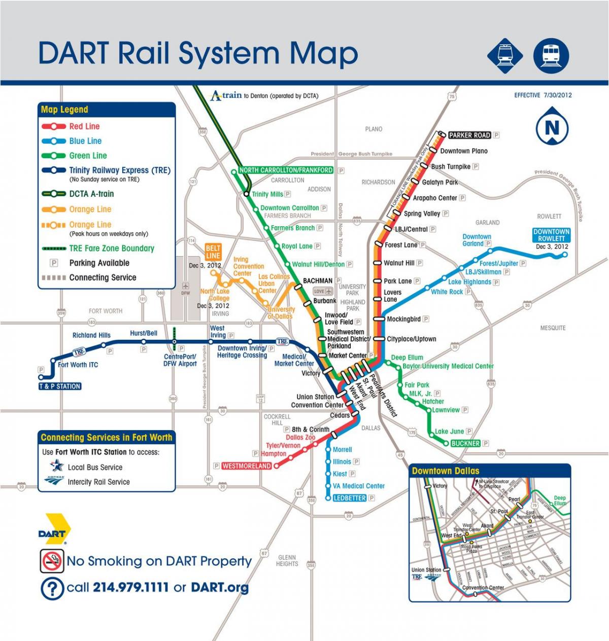 Dallas dart rail mappa