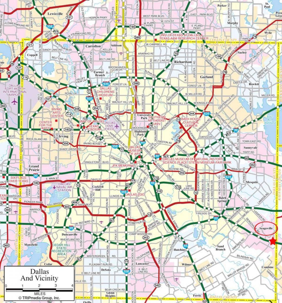 mappa di Dallas periferia