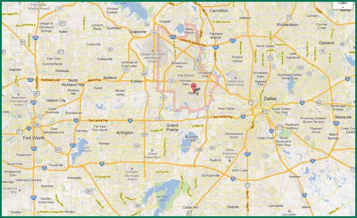 mappa della zona di DFW