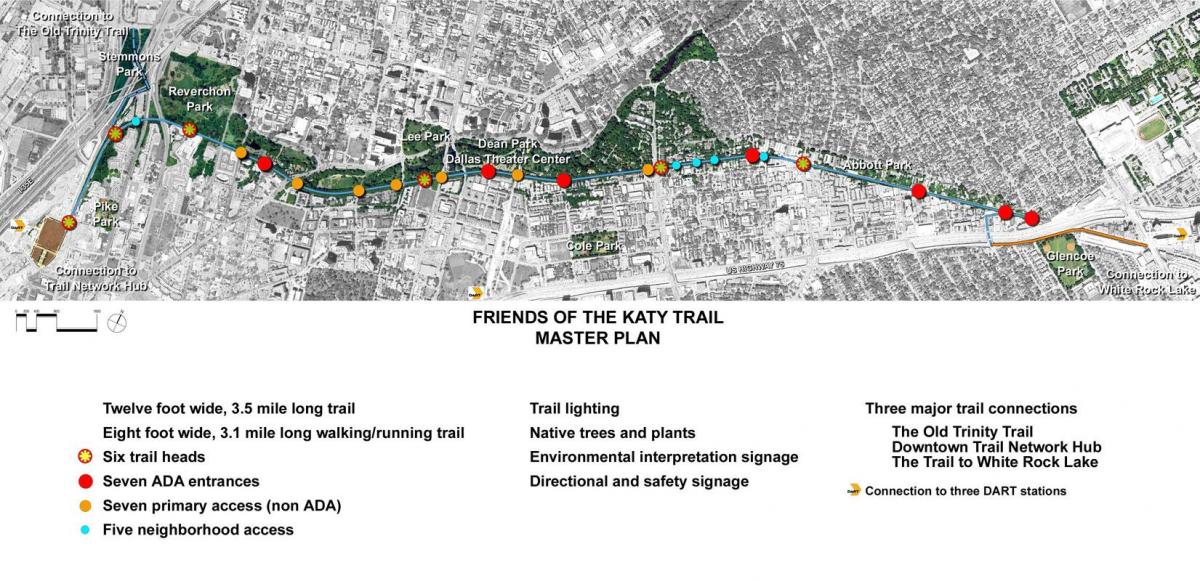 mappa di Katy trail Dallas