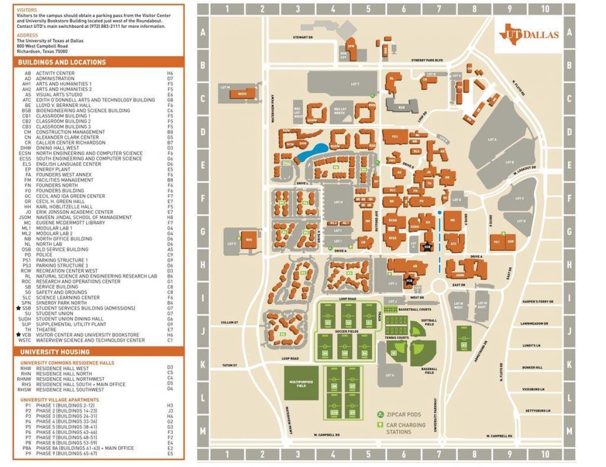 l'università del Texas di Dallas mappa