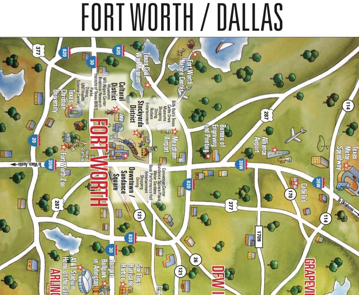 mappa di Dallas Fort Worth