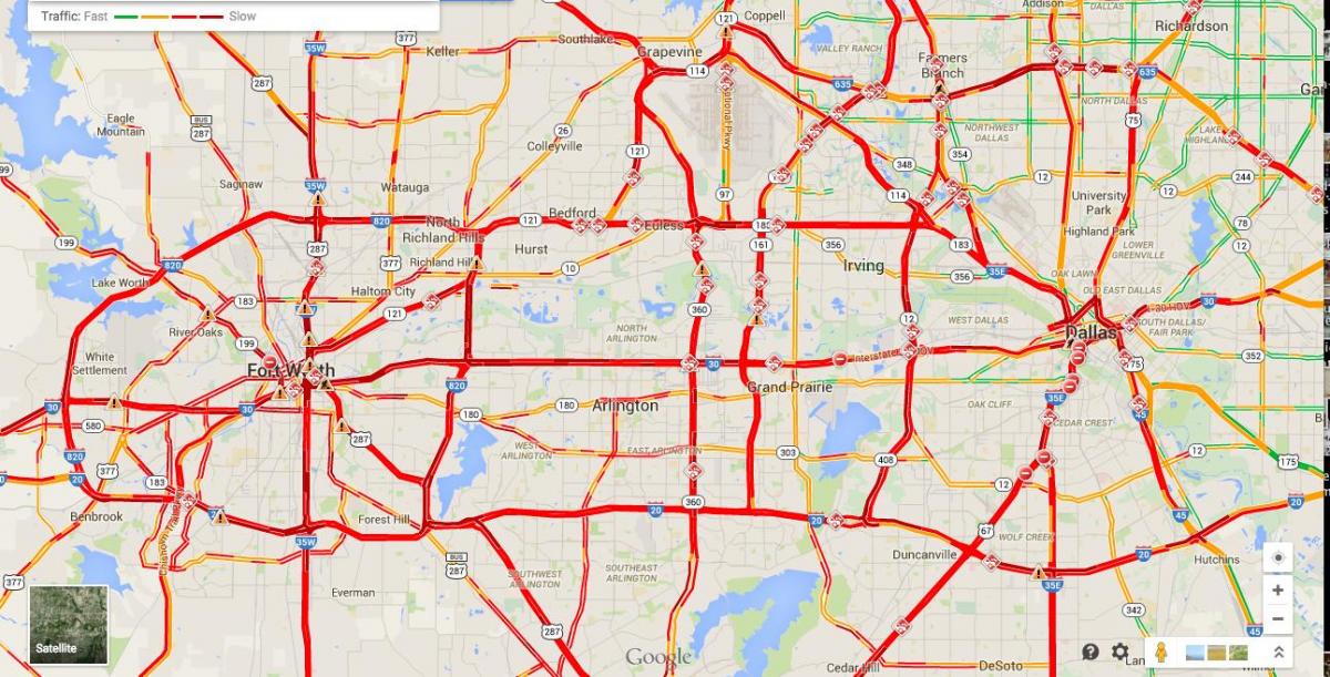 mappa di Dallas traffico
