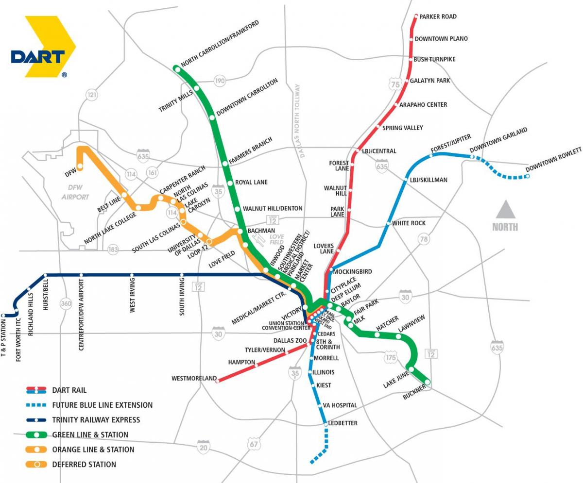 Dallas area rapid transit mappa