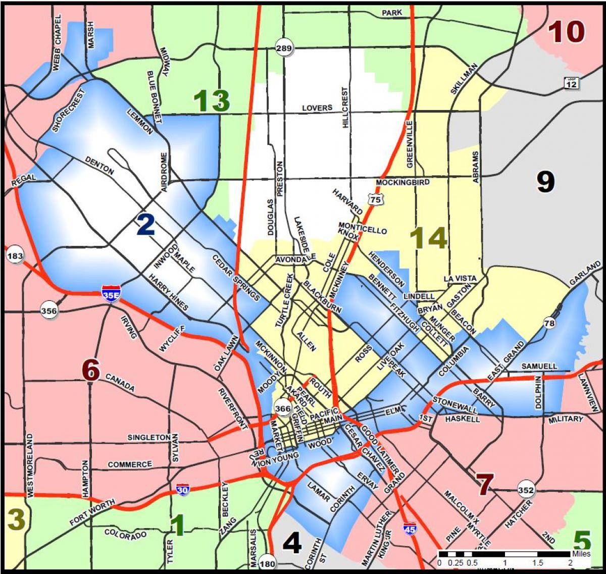 città di Dallas zonizzazione mappa