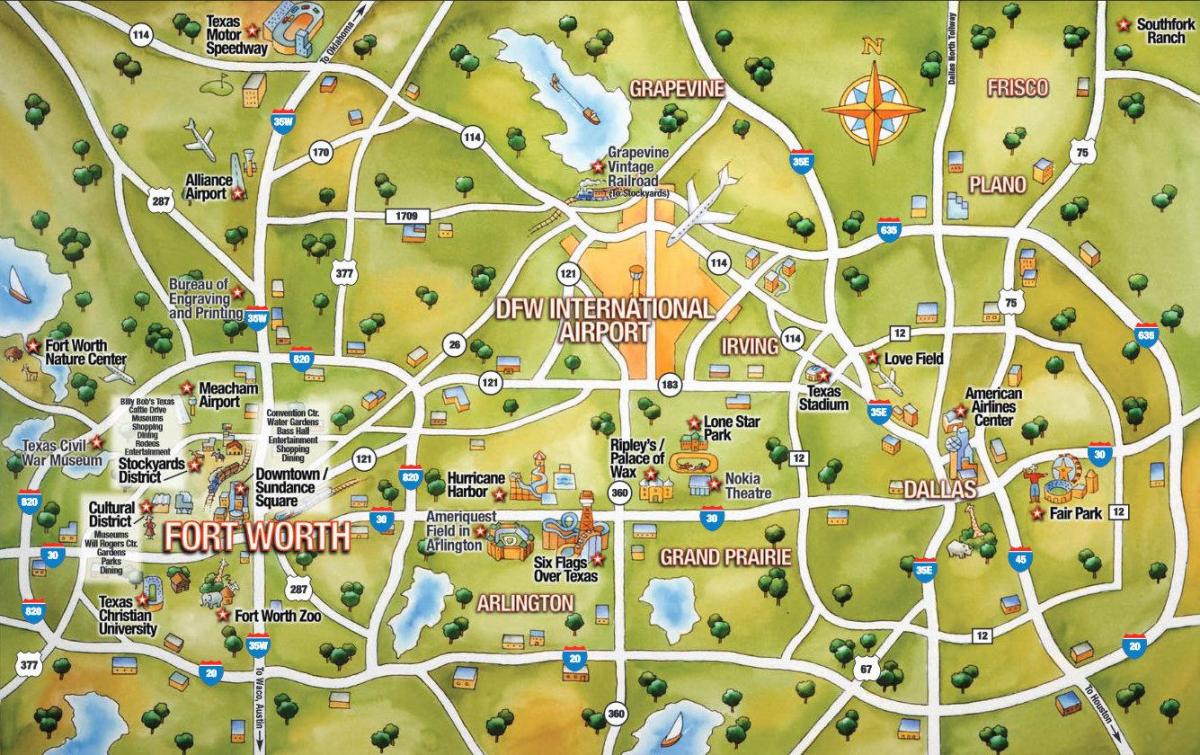 DFW mappa della città