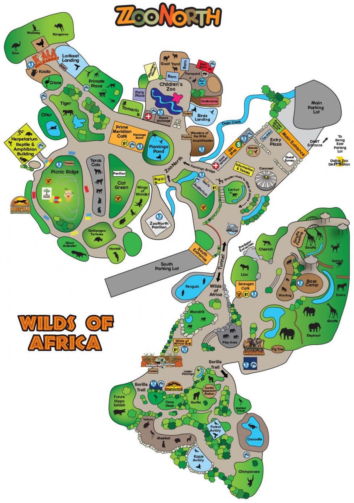 mappa di Dallas zoo