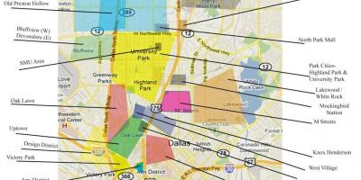 Mappa di Dallas quartieri