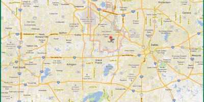 Mappa della zona di DFW